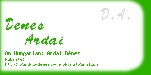 denes ardai business card