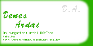 denes ardai business card